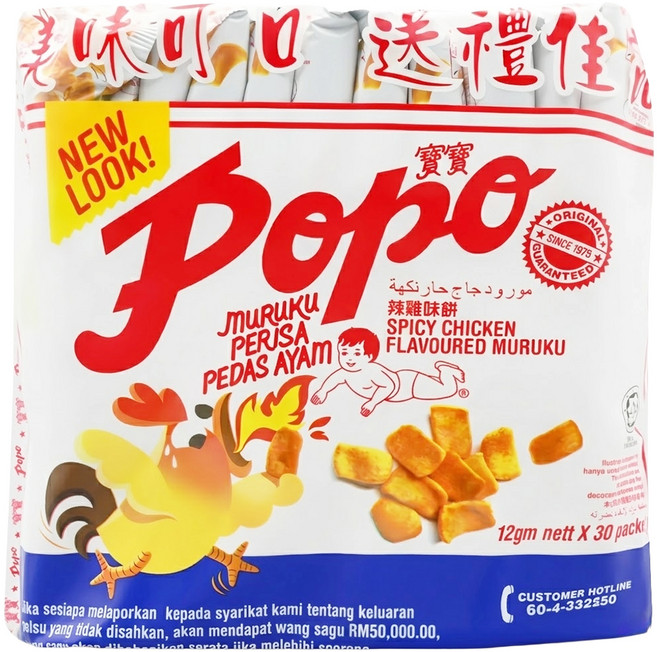 popo 寶寶 辣雞味豆餅, 360g, 1袋