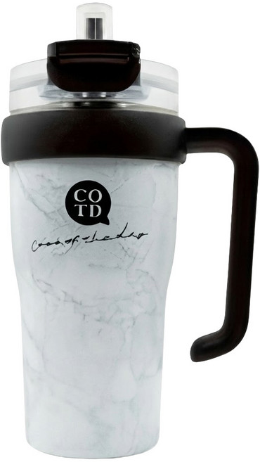 COTD 把手保溫杯, 1個, 大理石色, 800ml