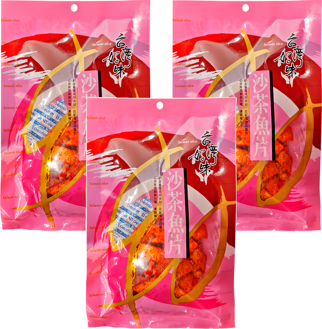 長松食品 台灣好味 沙茶魚片, 100g, 3包