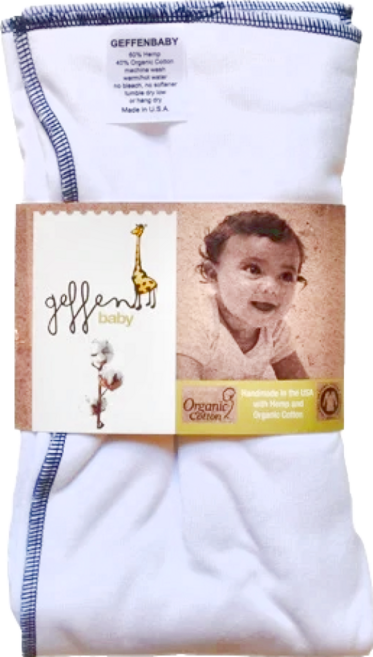 geffen baby 有機棉麻折式布尿布 XL, 白色, 1件