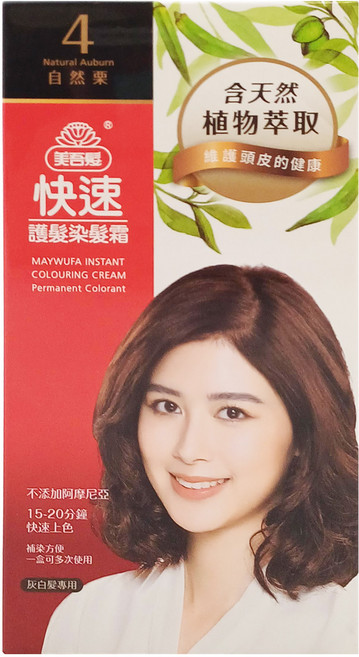美吾髮 快速護髮染髮霜, 4 自然栗, 1盒