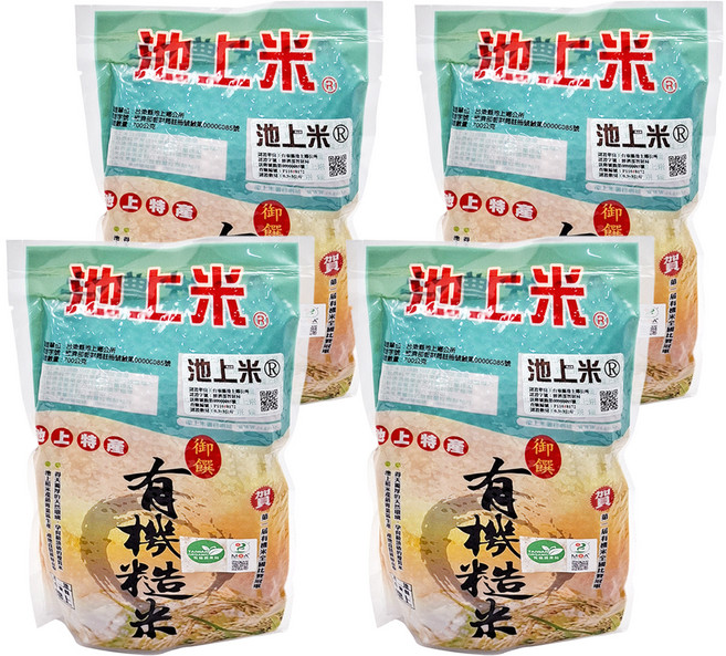 池上多力米 有機糙米, 700g, 4包