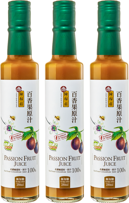 陳稼莊 百香果原汁 無加糖, 250ml, 3瓶