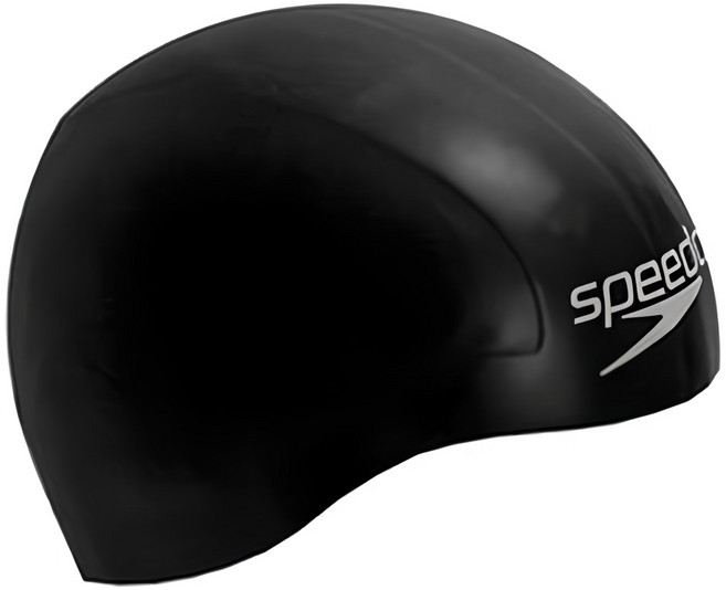 Speedo 成人競技矽膠泳帽 Aqua V, 黑色, 1個