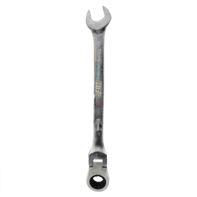 功夫 棘輪梅開板手 搖頭式 10mm, 1個