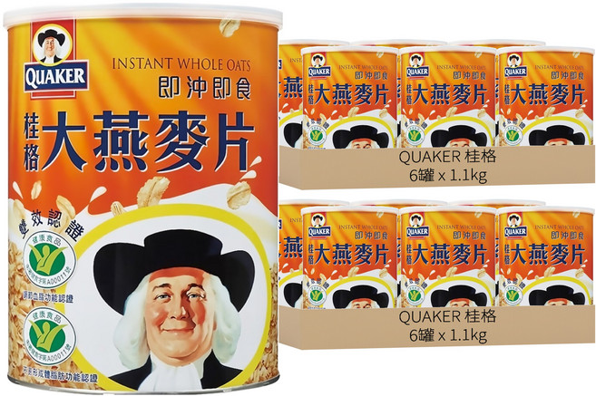 QUAKER 桂格 即沖即食大燕麥片, 1.1kg, 12罐
