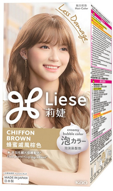 Liese 莉婕 泡沫染髮劑, 蜂蜜戚風棕色, 1個
