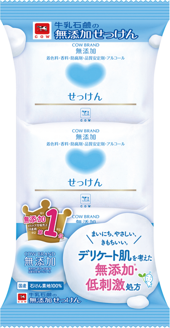 COW STYLE 牛乳石鹼 無添加肥皂, 100g, 3個
