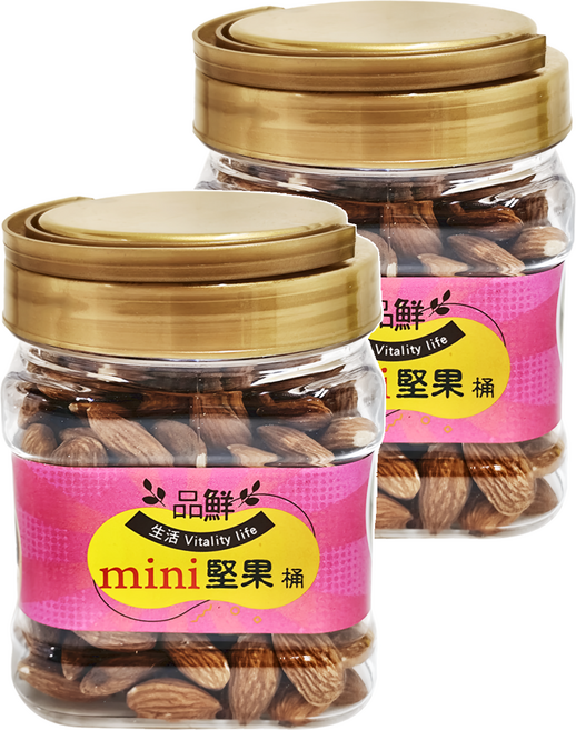 品鮮生活 mini堅果桶 原味杏仁果, 300g, 2桶