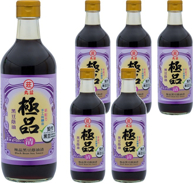 丸莊醬油 極品黑豆蔭油清, 450ml, 6瓶