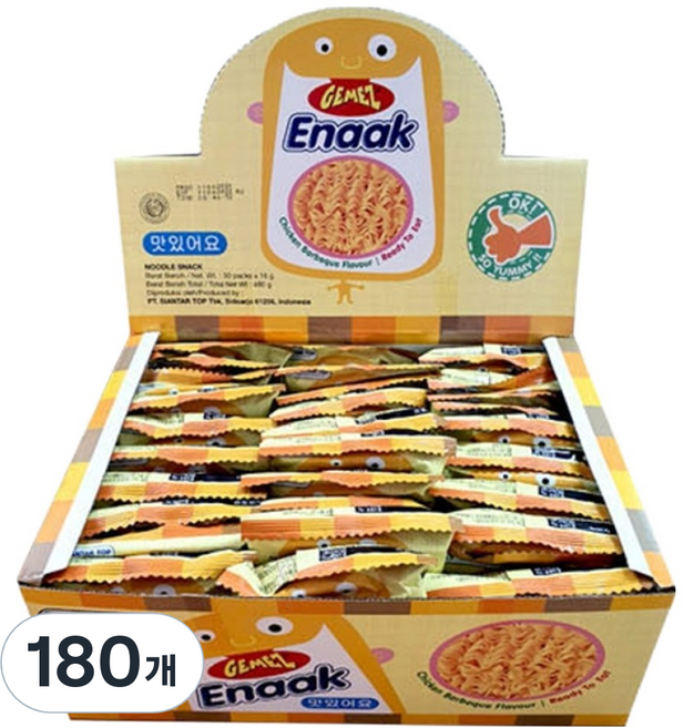 GEMEZ Enaak 拉麵零食 雞肉燒烤味, 16g, 180個