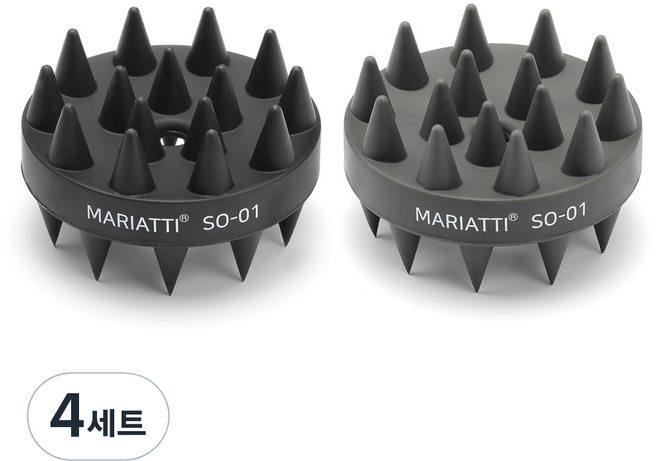 Mariatti 洗髮刷 頭皮按摩球, 深黑色 + 深灰色, 4個