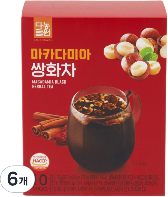 Danongwon 夏威夷果雙和茶, 10入, 15g, 6個