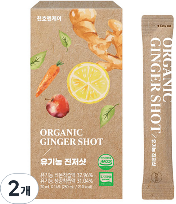 Chunho Ncare NFC檸檬生薑汁隨身包 14條入, 2個, 280ml
