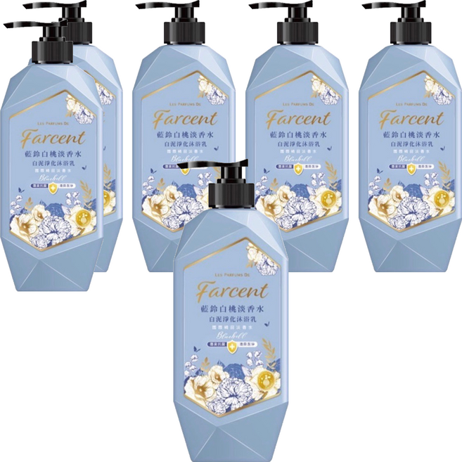 farcent 花仙子 香水白泥沐浴乳 藍鈴白桃, 1kg, 6瓶