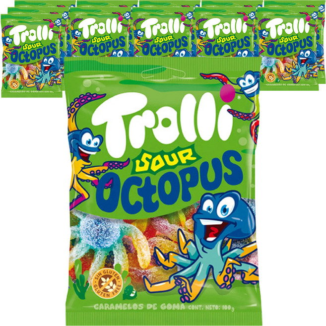 Trolli 酸味章魚造型軟糖, 100g, 12包