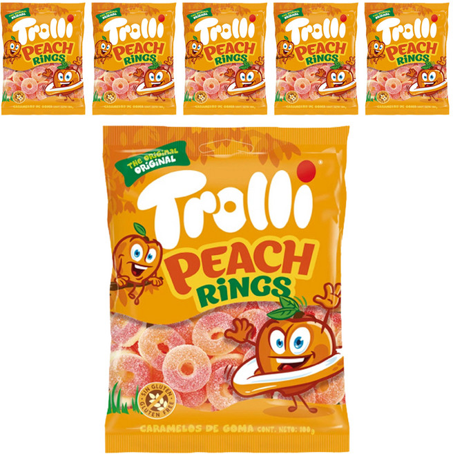 Trolli 甜甜圈造型軟糖 水蜜桃口味, 100g, 6包