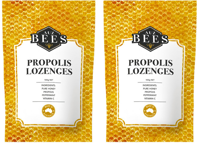 AUZ BEES 澳蜜工坊 蜂膠潤喉糖, 2個, 100g