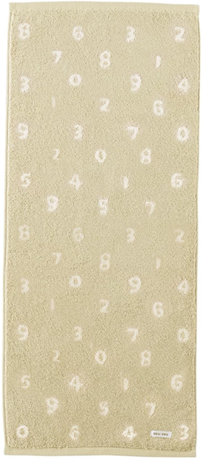 MARUSHIN 丸真 SOU SOU 經典數字SEK抗菌防臭無染系列毛巾 83g 棉紗 80 x 34 x 0.5cm, 奶茶, 1條