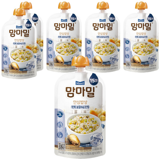 Mammameal 安心餐桌 瓦斯鍋副食品, 鮑魚綜合蔬菜糯米飯, 140g, 6個