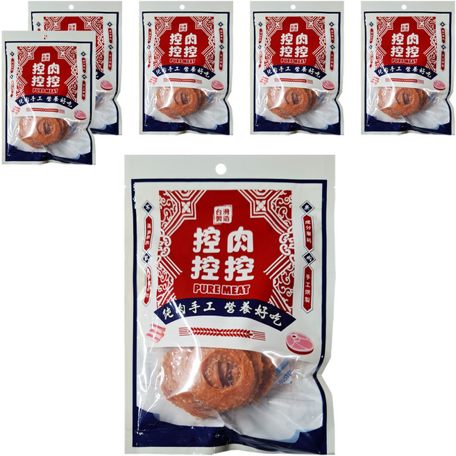 控肉控控 寵物肉乾 純肉手工營養好吃 寵物零食, 蜜汁甜甜圈, 80g, 6包