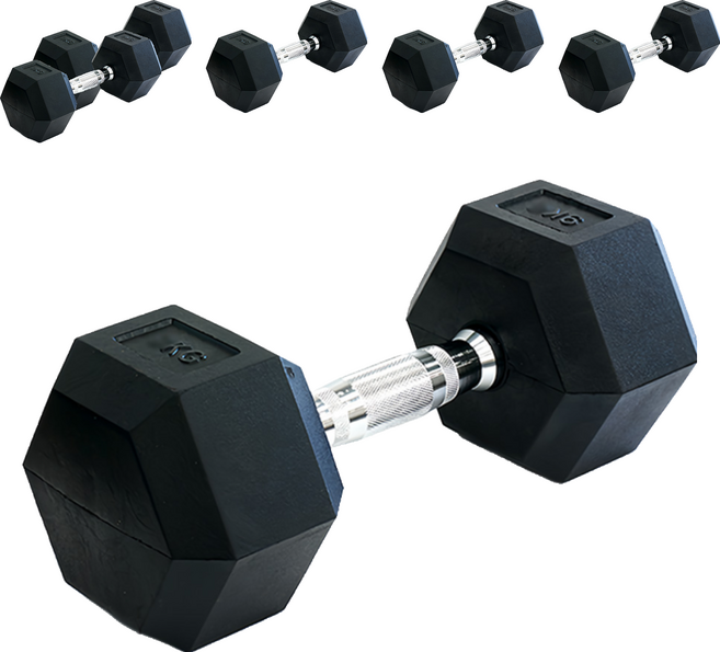 HOME GYM CLUB 居家健身 六角包膠啞鈴 FB007, 7.5kg, 6個