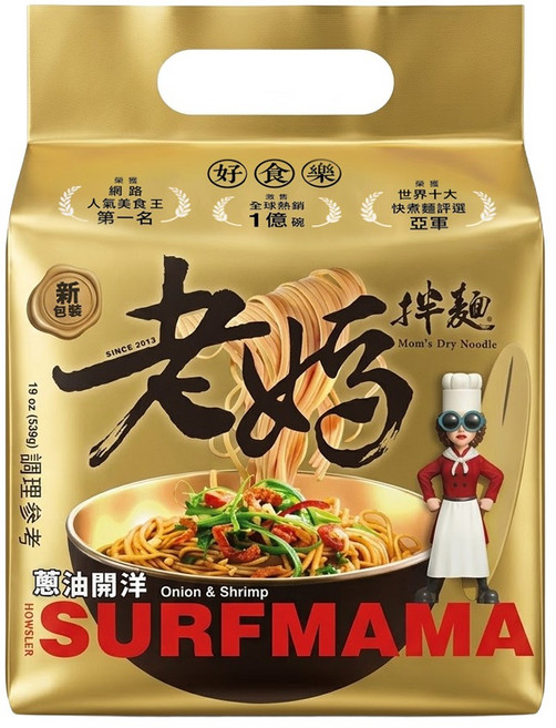老媽拌麵 蔥油開洋 134.8g, 4包