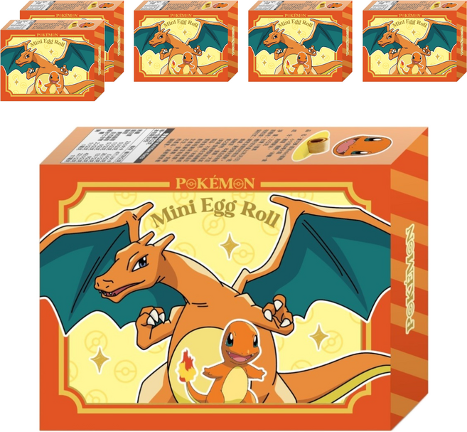 PoKeMoN 寶可夢 原味mini蛋捲 小火龍&噴火龍 SC-092, 30g, 6個