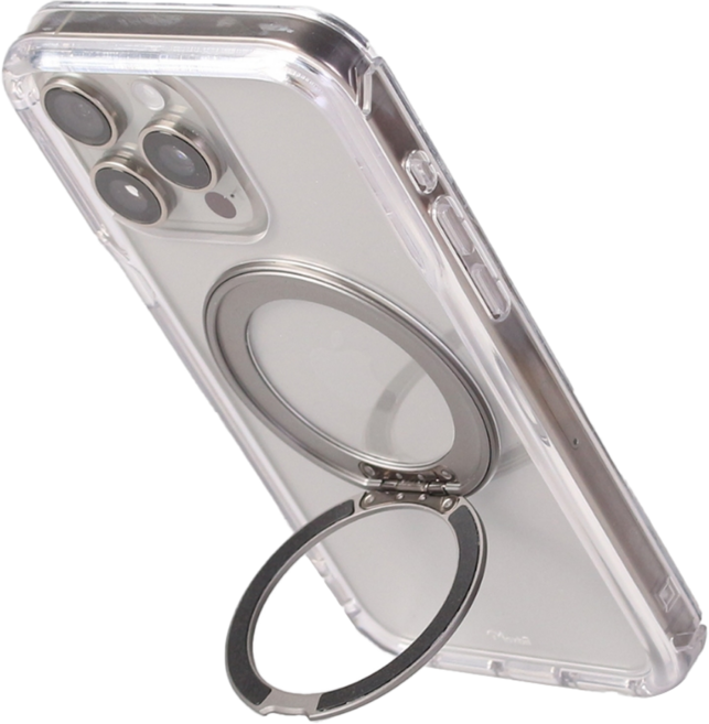 Moxbii 極空戰甲 手機 磁吸 保護殼 Apple iPhone 15 Pro 旋轉支架 亮面 航太銀