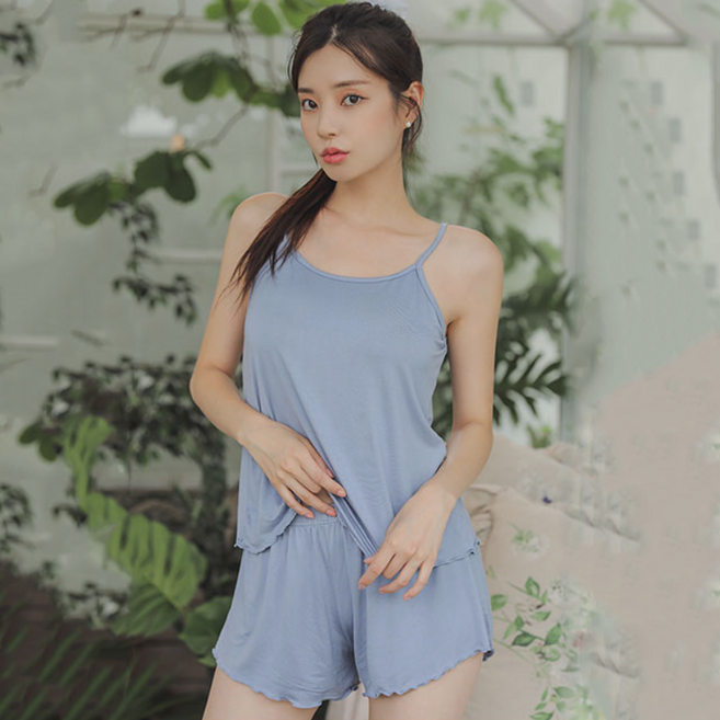GLAM GONGGAM 女性凌晨細肩帶背心上下睡衣套裝