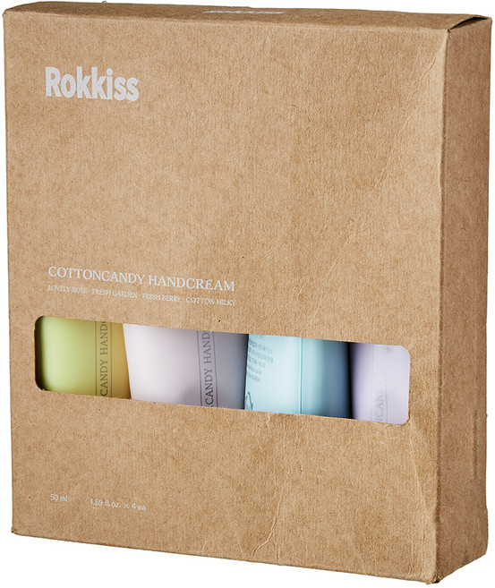 Rokkiss 護手霜禮盒 玫瑰香+花香+莓果香+牛奶香 50g, 200g, 1組