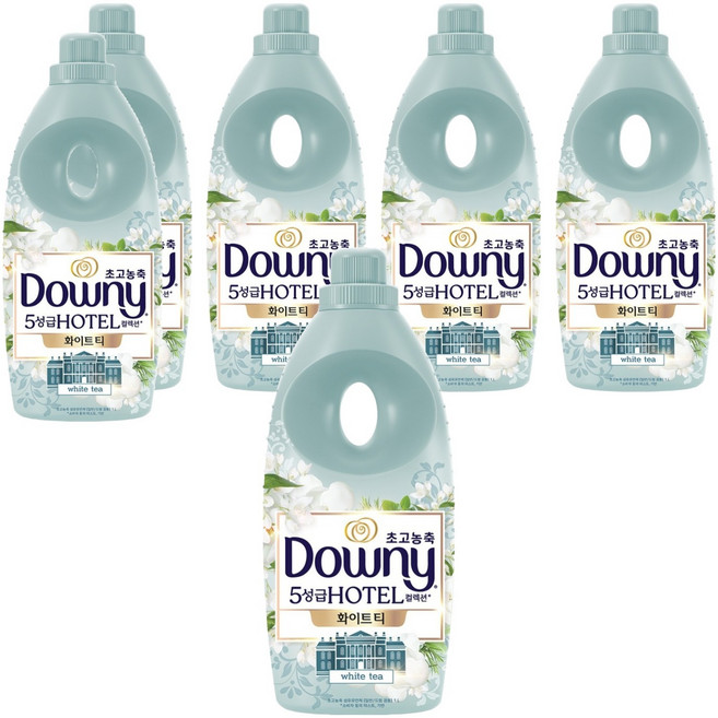 Downy 飯店系列 白茶超濃縮衣物柔軟精 正裝, 1L, 6個