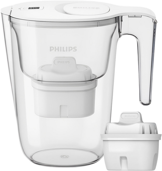PHILIPS 飛利浦 濾水壺簡易淨水器主體 2.6L 白色 + 濾芯 AWP2933, AWP2933WHT