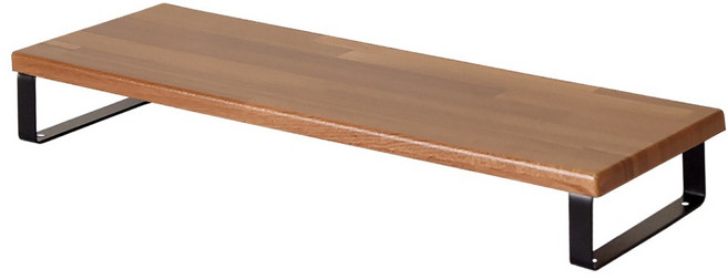 HOPMA 合馬家具 E-5601PTK 工藝金屬底座螢幕增高架 580 x 200 x 69mm 2kg, 拼版柚木, 1個