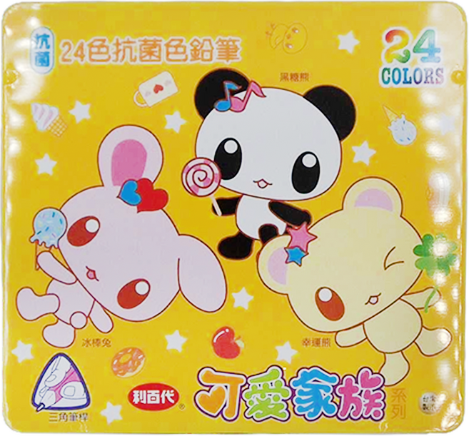 LIBERTY 利百代 鐵盒色筆 CC-074 可愛家族 黃色, 24色, 1盒
