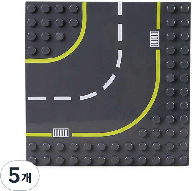 yogoyo Duplo 標準大積木用曲線型道路板 2 19.2 x 19.2 cm, 深灰色