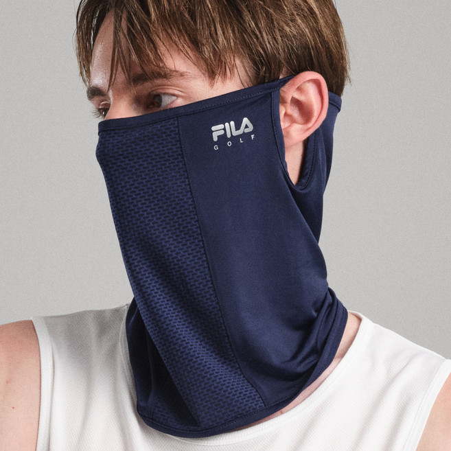 FILA 斐樂 高爾夫防紫外線網眼涼感運動口罩, 1個, 海軍藍