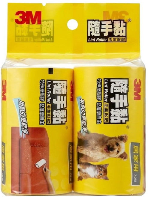 3M Scotch-Brite 百利 隨手黏毛絮補充包 居家用 70張 2入, 1包