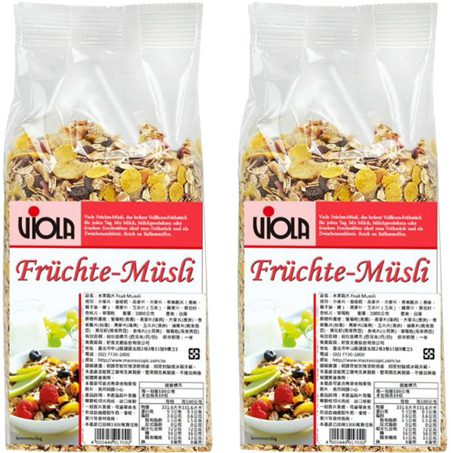 VIOLA 水果穀片, 1kg, 2包