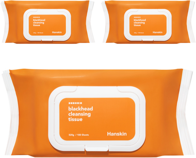 Hanskin 黑頭清潔濕巾, 100枚入, 3個