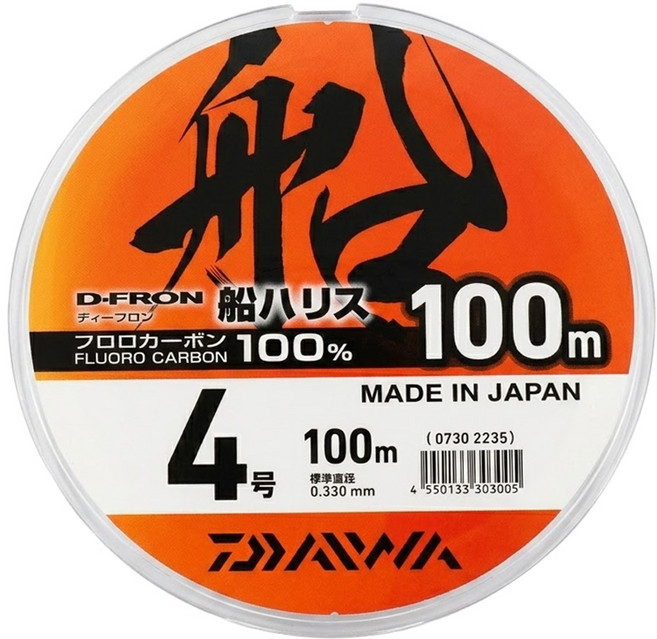 DAIWA 大和 釣線 D-FRON FUNE HARISU 100m, 透明色, 1捲