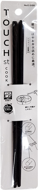 PEARL LIFE 珍珠金屬 TOUCH系列 矽膠料理筷, 黑色, 1雙