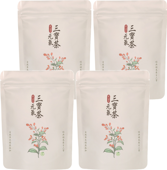 Green Market 菓青市集 菓心草本元氣三寶茶三角茶包, 10包, 5g, 4袋