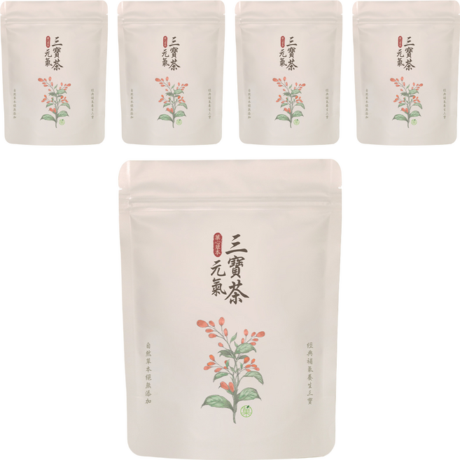 Green Market 菓青市集 菓心草本元氣三寶茶三角茶包, 10包, 5g, 5袋