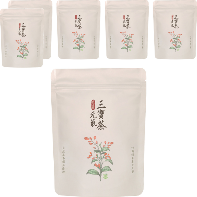 Green Market 菓青市集 菓心草本元氣三寶茶三角茶包, 10包, 5g, 6袋