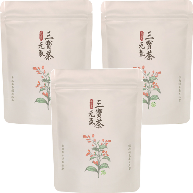 Green Market 菓青市集 菓心草本元氣三寶茶三角茶包, 10包, 5g, 3袋