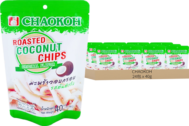 CHAOKOH 椰子脆片, 24包, 40g