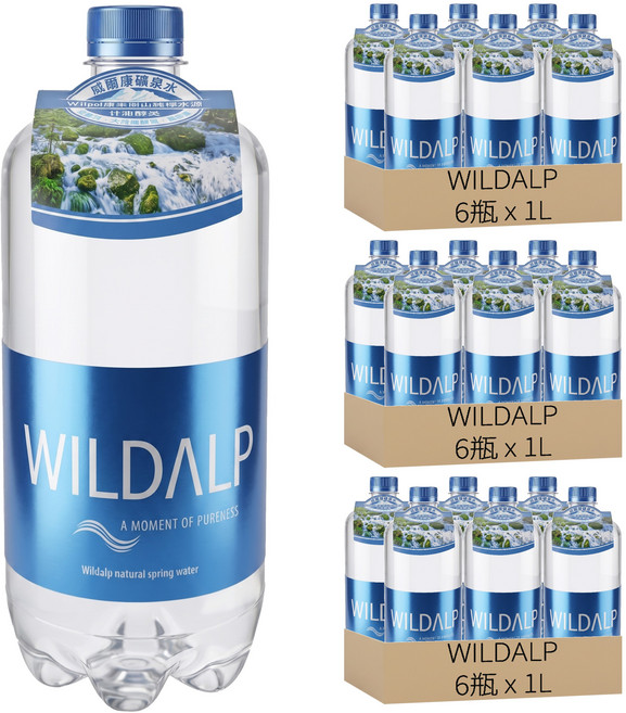 WILDALP 奧地利天然礦泉水, 1L, 18瓶