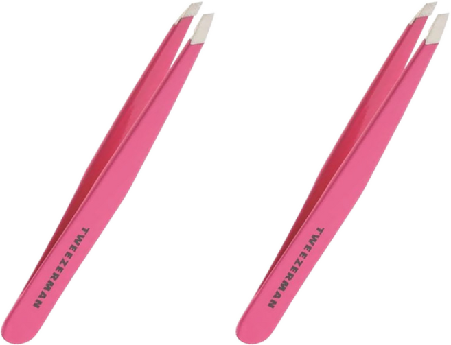 TWEEZERMAN 素色斜口鑷子, 2個, 粉色