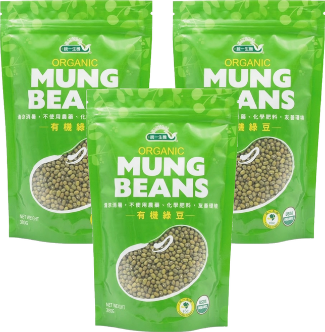 統一生機 有機綠豆, 380g, 3包